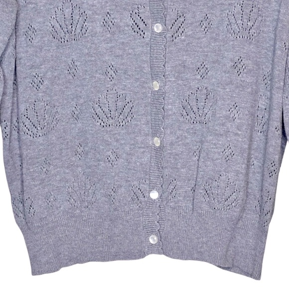 Disney The Little Mermaid Ariel Grey Pointelle Cardigan - Picture 8 of 15